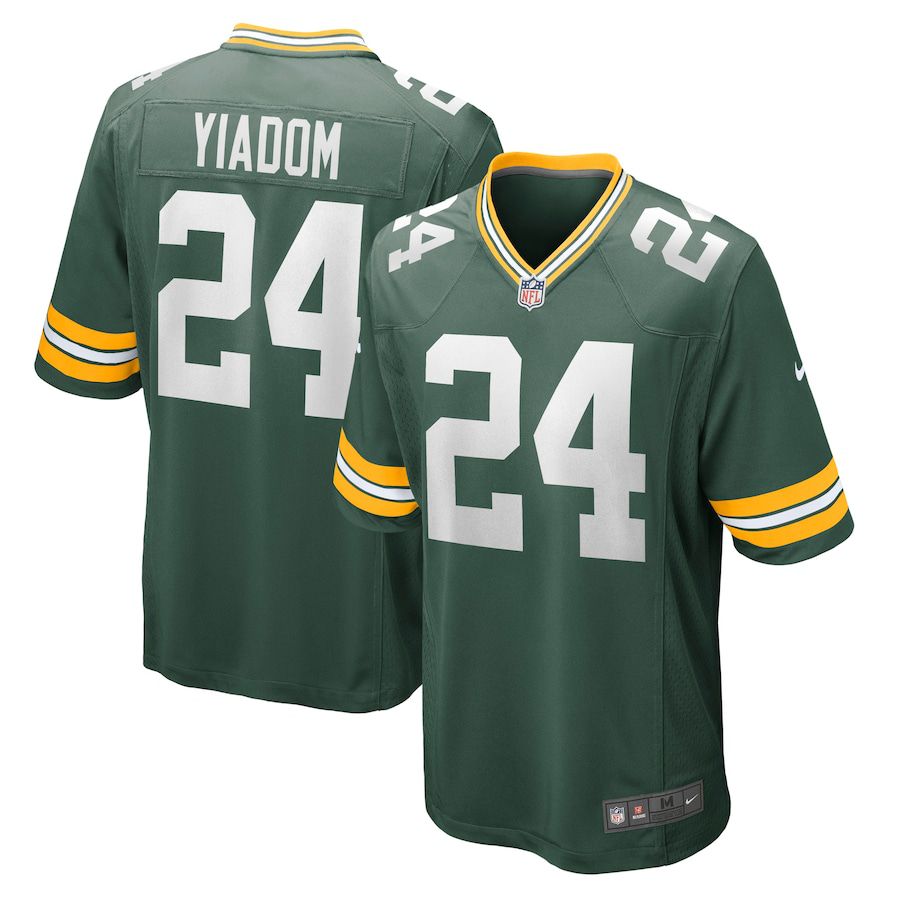 Men Green Bay Packers #24 Isaac Yiadom Nike Green Game NFL Jersey